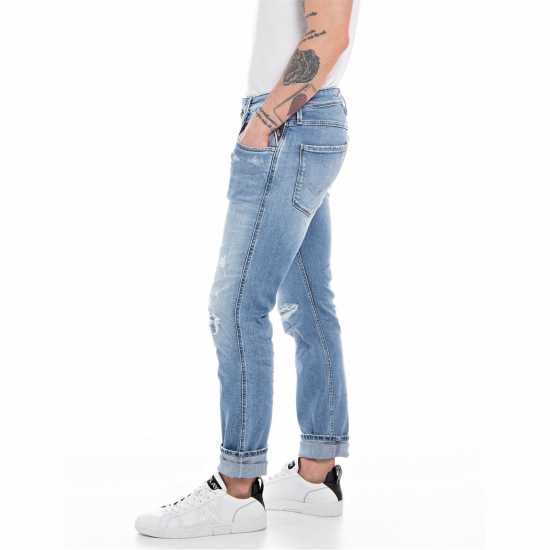 Replay Стеснени Дънки Anbass Slim Jeans Med Blue 009 