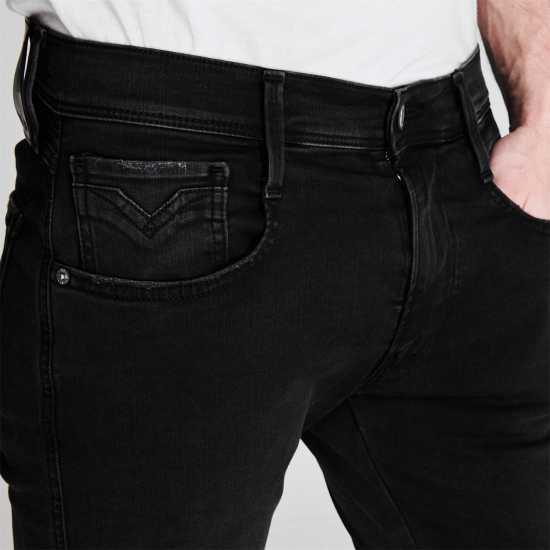 Replay Стеснени Дънки Hyperflex Anbass Slim Jeans Black 098 