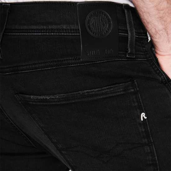 Replay Стеснени Дънки Hyperflex Anbass Slim Jeans Black 098 