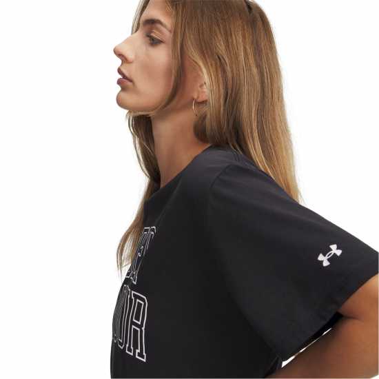 Under Armour Women's Varsity Oversized T-Shirt Black/White 