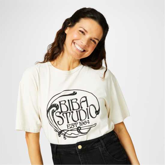 Biba Vintage Printed T-Shirt Студио Хот Фикс Дамски тениски и фланелки