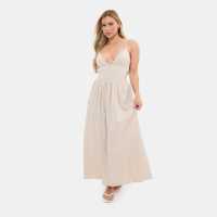 I Saw It First Strappy Linen Blend Maxi Dress  Дамски поли и рокли