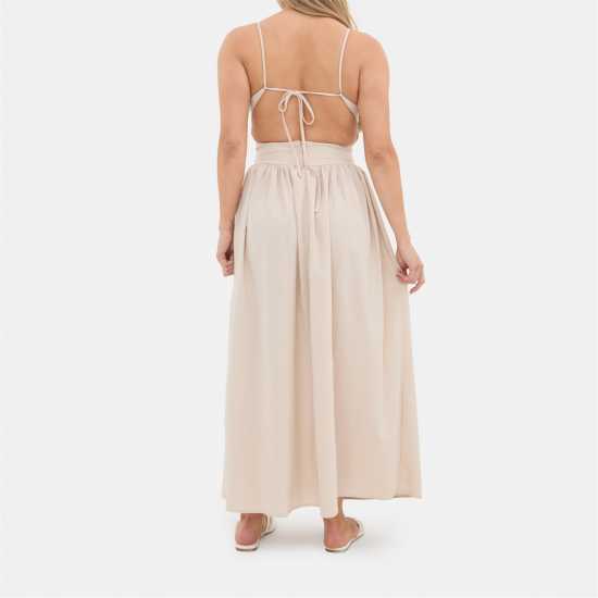 I Saw It First Strappy Linen Blend Maxi Dress  Дамски поли и рокли
