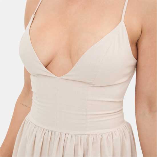 I Saw It First Strappy Linen Blend Maxi Dress  Дамски поли и рокли