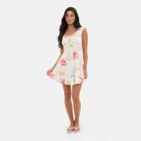 I Saw It First Printed Tie Front Mini Dress  Дамски поли и рокли