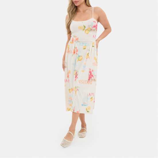 Дамски поли и рокли Средна Рокля I Saw It First Printed Tie Back Midi Dress Средна Рокля I Saw It First Printed Tie Back Midi Dress Дамски поли и рокли