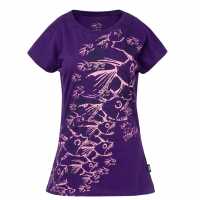 Hot Tuna Дамска Тениска Tuna Pattern T Shirt Ladies Purple Дамски тениски и фланелки