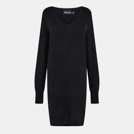 Pieces Dress Fem Kni Ld99 Черно Дамски поли и рокли