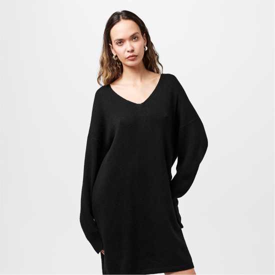 Pieces Dress Fem Kni Ld99 Черно Дамски поли и рокли