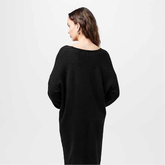 Pieces Dress Fem Kni Ld99 Черно Дамски поли и рокли