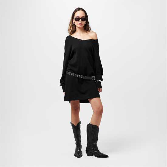 Pieces Dress Fem Kni Ld99 Черно Дамски поли и рокли