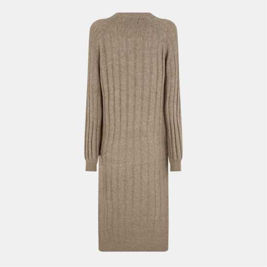 Pieces Dress Fem Kni Ld99 Тауп Сиво Дамски поли и рокли