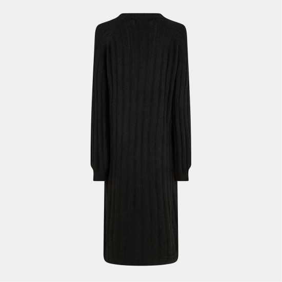 Pieces Dress Fem Kni Ld99 Черно Дамски поли и рокли