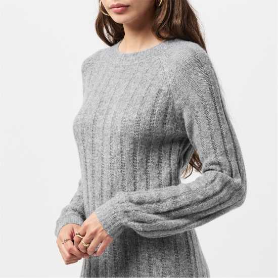 Pieces Dress Fem Kni Ld99 Средно сиво меланж Дамски поли и рокли