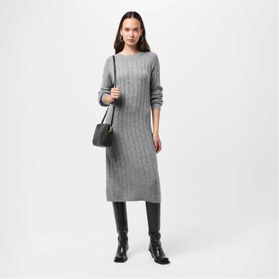 Pieces Dress Fem Kni Ld99 Средно сиво меланж Дамски поли и рокли