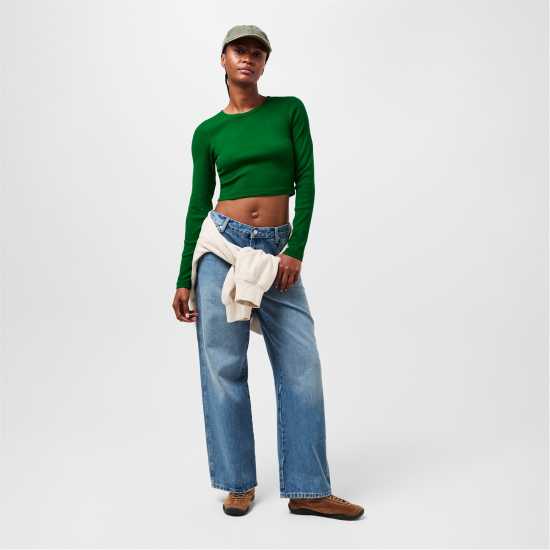 Jjxx Women's Feline Long-Sleeve Crop Top  