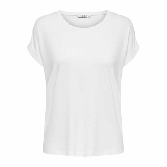 Only Moster O-Neck Top Бяло Дамски тениски и фланелки