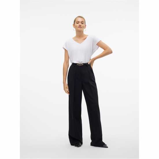 Дамски тениски и фланелки Vero Moda Short Sleeve V-Neck Ярко бяло Vero Moda Short Sleeve V-Neck Ярко бяло Дамски тениски и фланелки