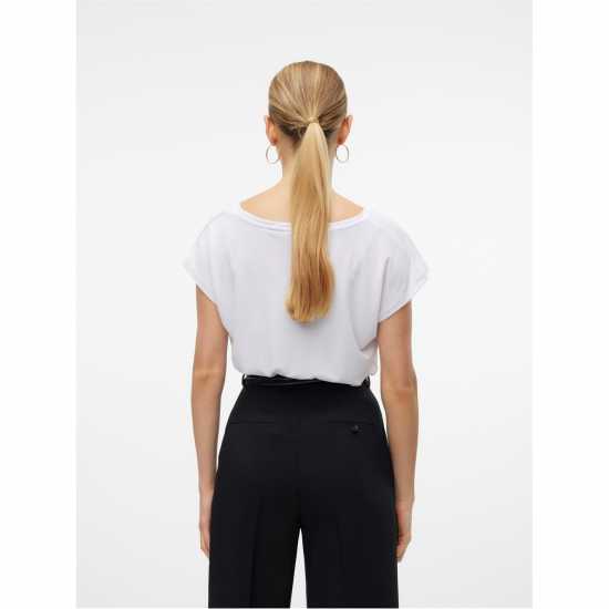 Дамски тениски и фланелки Vero Moda Short Sleeve V-Neck Ярко бяло Vero Moda Short Sleeve V-Neck Ярко бяло Дамски тениски и фланелки