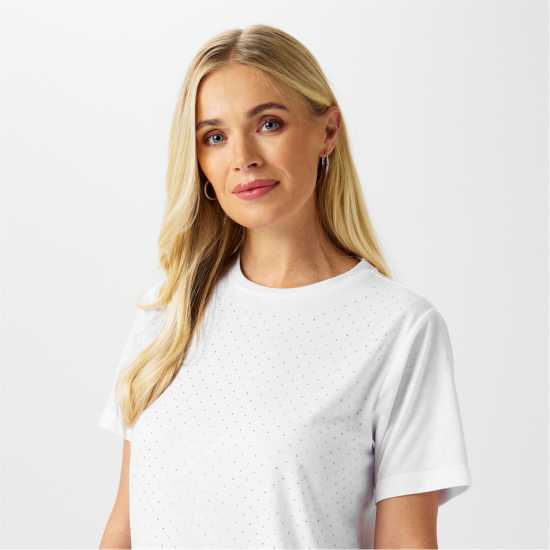 Дамски тениски и фланелки Biba Diamante T-Shirt Бяло Biba Diamante T-Shirt Бяло Дамски тениски и фланелки