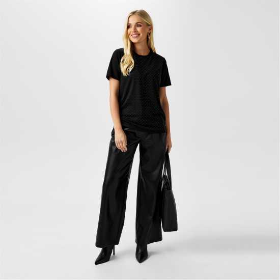 Biba Diamante T-Shirt Черно Дамски тениски и фланелки