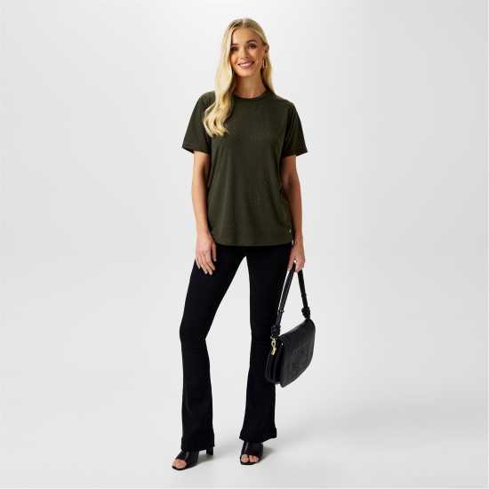 Дамски тениски и фланелки Biba Diamante T-Shirt Хаки Biba Diamante T-Shirt Хаки Дамски тениски и фланелки