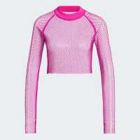Adidas Crystal Mesh Cover-Up Long-Sleeve Top Womens  Дамски тениски и фланелки