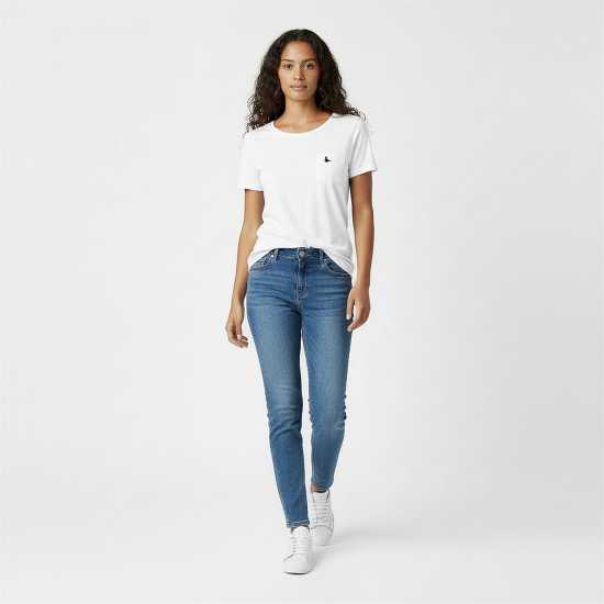 Jack Wills Fullford Pocket T-Shirt Ladies Бяло Jack Wills Fullford Pocket T-Shirt Ladies Бяло