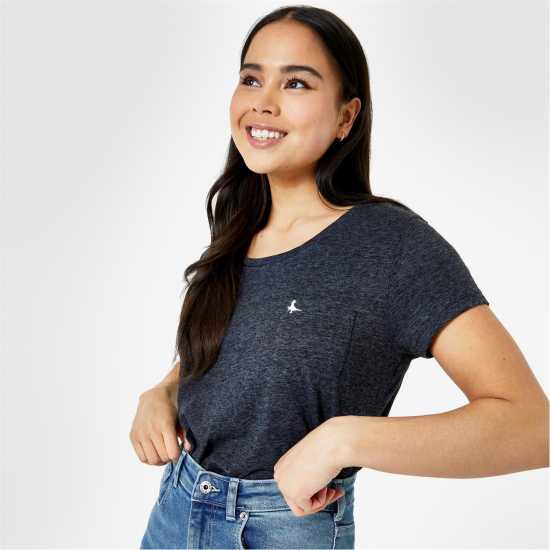 Jack Wills Fullford Pocket T-Shirt Черно Дамски тениски и фланелки