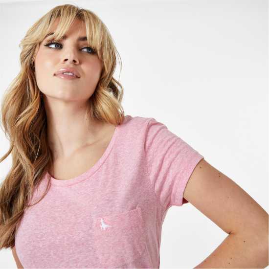 Jack Wills Fullford Pocket T-Shirt JW  Розово Дамски тениски и фланелки