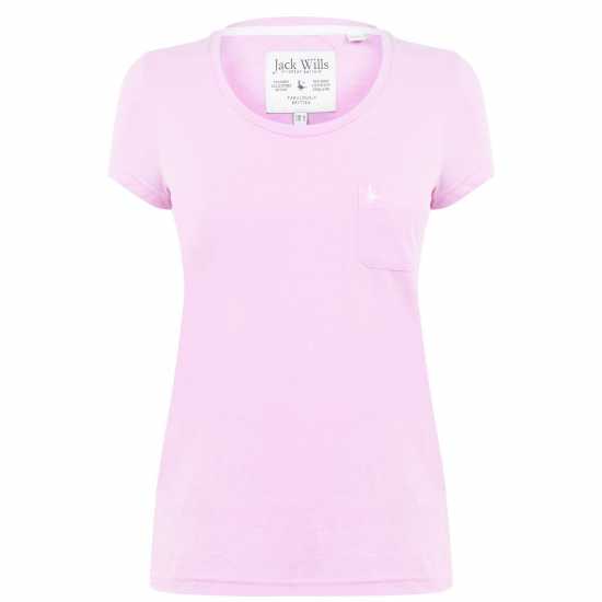 Jack Wills Fullford Pocket T-Shirt JW  Pink Дамски тениски и фланелки