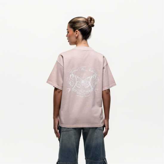 Good For Nothing Oversized T-Shirt Pink  Дамски тениски и фланелки