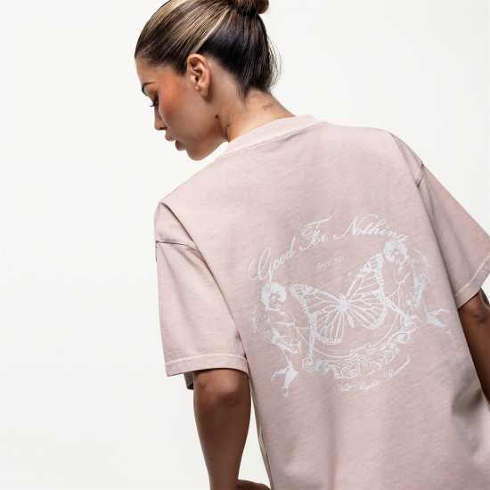 Good For Nothing Oversized T-Shirt Pink  Дамски тениски и фланелки
