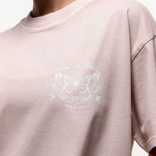 Good For Nothing Oversized T-Shirt Pink  Дамски тениски и фланелки