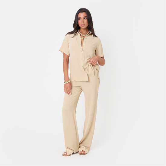 Дамски ризи и тениски I Saw It First Soft Crepe Short Sleeve Shirt I Saw It First Soft Crepe Short Sleeve Shirt Дамски ризи и тениски