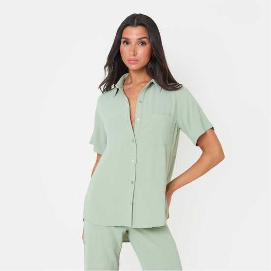 I Saw It First Soft Crepe Short Sleeve Shirt  Дамски ризи и тениски