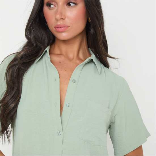 I Saw It First Soft Crepe Short Sleeve Shirt  Дамски ризи и тениски