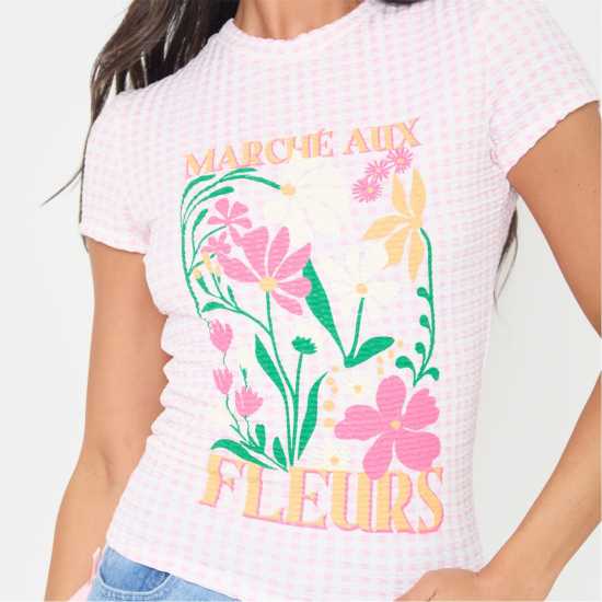 Дамски тениски и фланелки I Saw It First Gingham Graphic Tee I Saw It First Gingham Graphic Tee Дамски тениски и фланелки