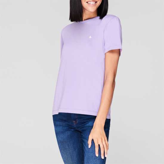 Jack Wills Endmoor Boyfriend T-Shirt Lilac Дамски тениски и фланелки