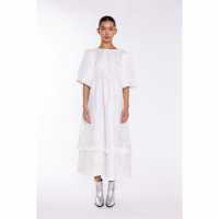 Glamorous Off-White Brocade Tiered Tie-Back Midi-Dress  Дамски поли и рокли