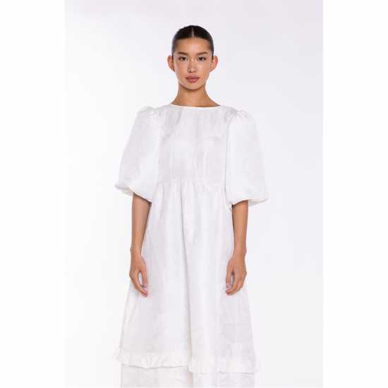 Дамски поли и рокли Glamorous Off-White Brocade Tiered Tie-Back Midi-Dress Glamorous Off-White Brocade Tiered Tie-Back Midi-Dress Дамски поли и рокли