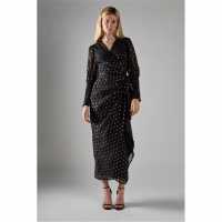 Glamorous With Gold Spot Long-Dress  Дамски поли и рокли