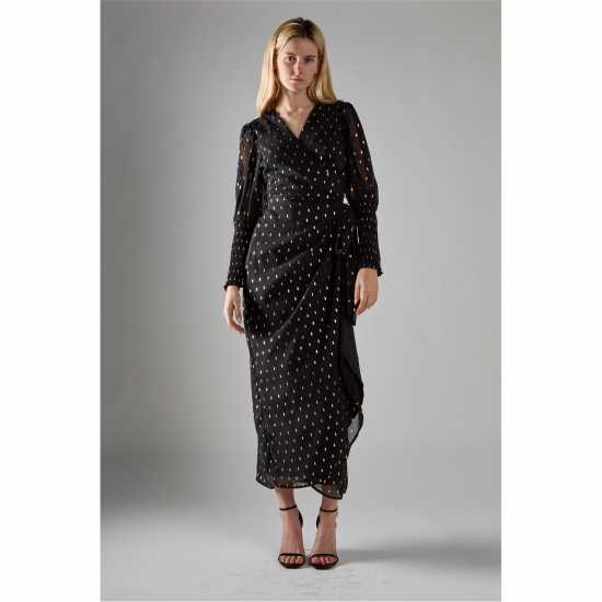 Glamorous With Gold Spot Long-Dress  Дамски поли и рокли