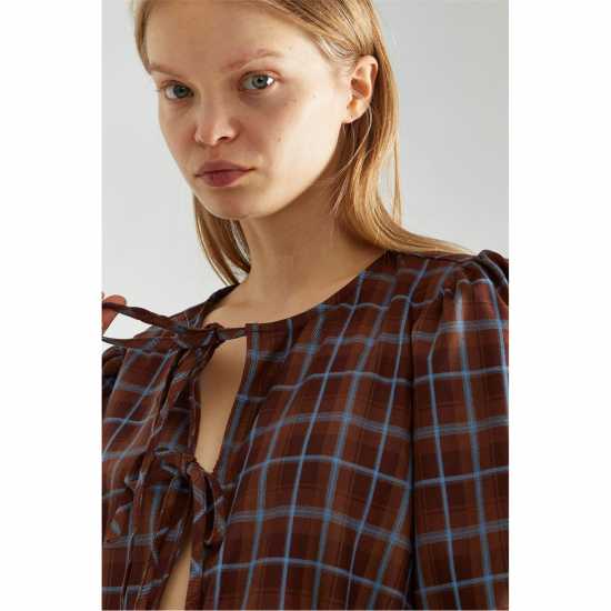 Дамски поли и рокли Glamorous Check Tie-Front Mini-Dress Glamorous Check Tie-Front Mini-Dress Дамски поли и рокли