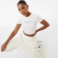 Jack Wills Blurred Logo Baby Tee Vintage White Дамски тениски и фланелки