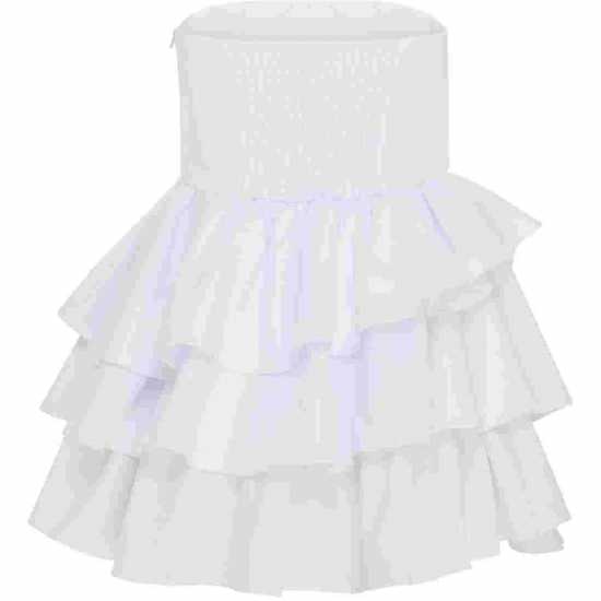 Дамски поли и рокли Collective The Label The Label White Frill Layered Mini-Dress Collective The Label The Label White Frill Layered Mini-Dress Дамски поли и рокли