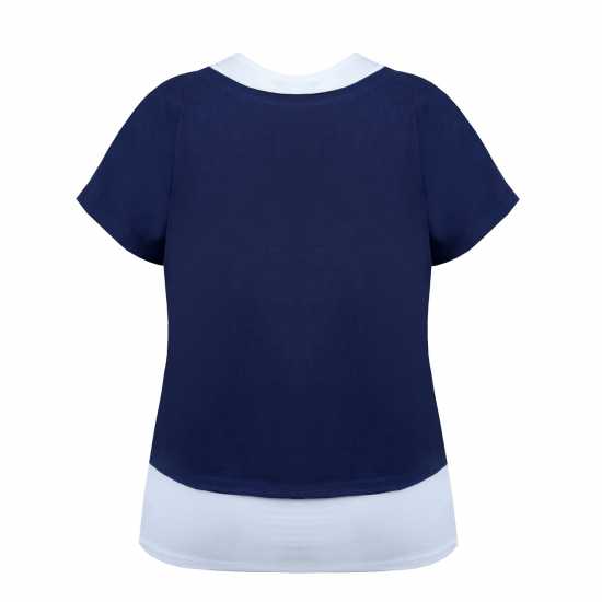 Miso Double Layer Regular Fit T-Shirt Navy / White 