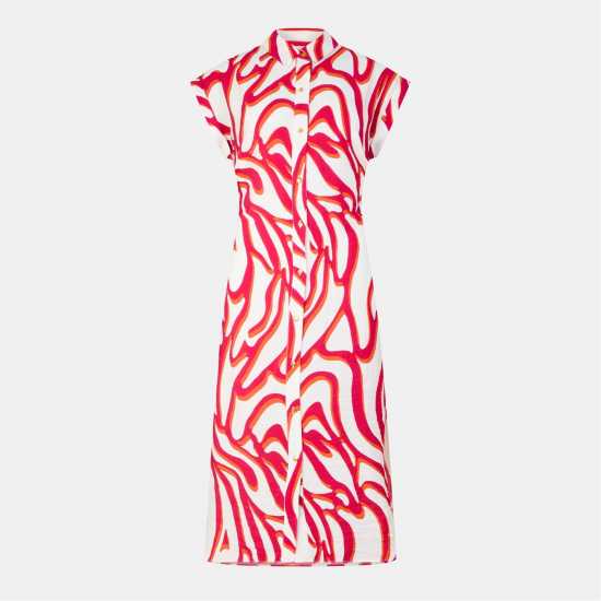 Biba Рокля-Риза Printed Shirt Dress Свирелно печат Дамски поли и рокли