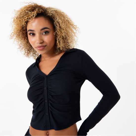 Ruched Button Up Shirt Ruched Button Up Shirt