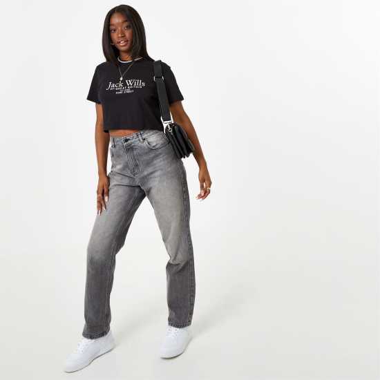 Дамски тениски и фланелки Jack Wills Eccleston Crop T-Shirt Черно Jack Wills Eccleston Crop T-Shirt Черно Дамски тениски и фланелки